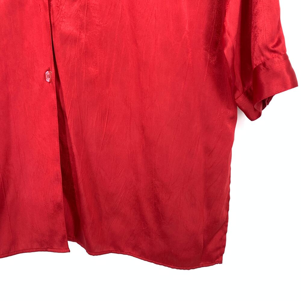 VTG Rodier 2 Piece Long Sleeve Top + Pleated Skirt Set Womens Size 42 US 10 Red - Picture 11 of 13